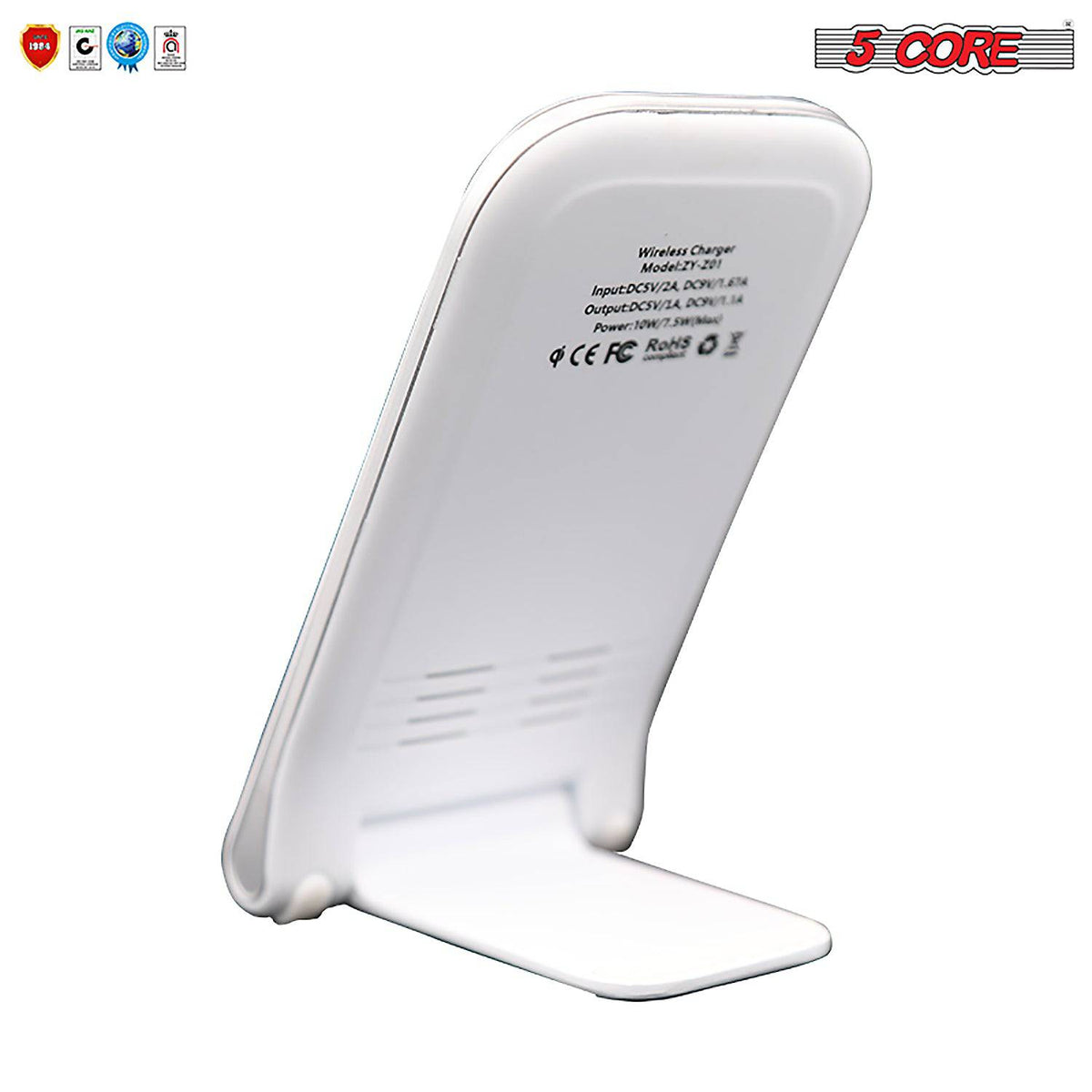 5 Core Wireless Charger 10W Max Fast Wireless Charging Pad Glass Top