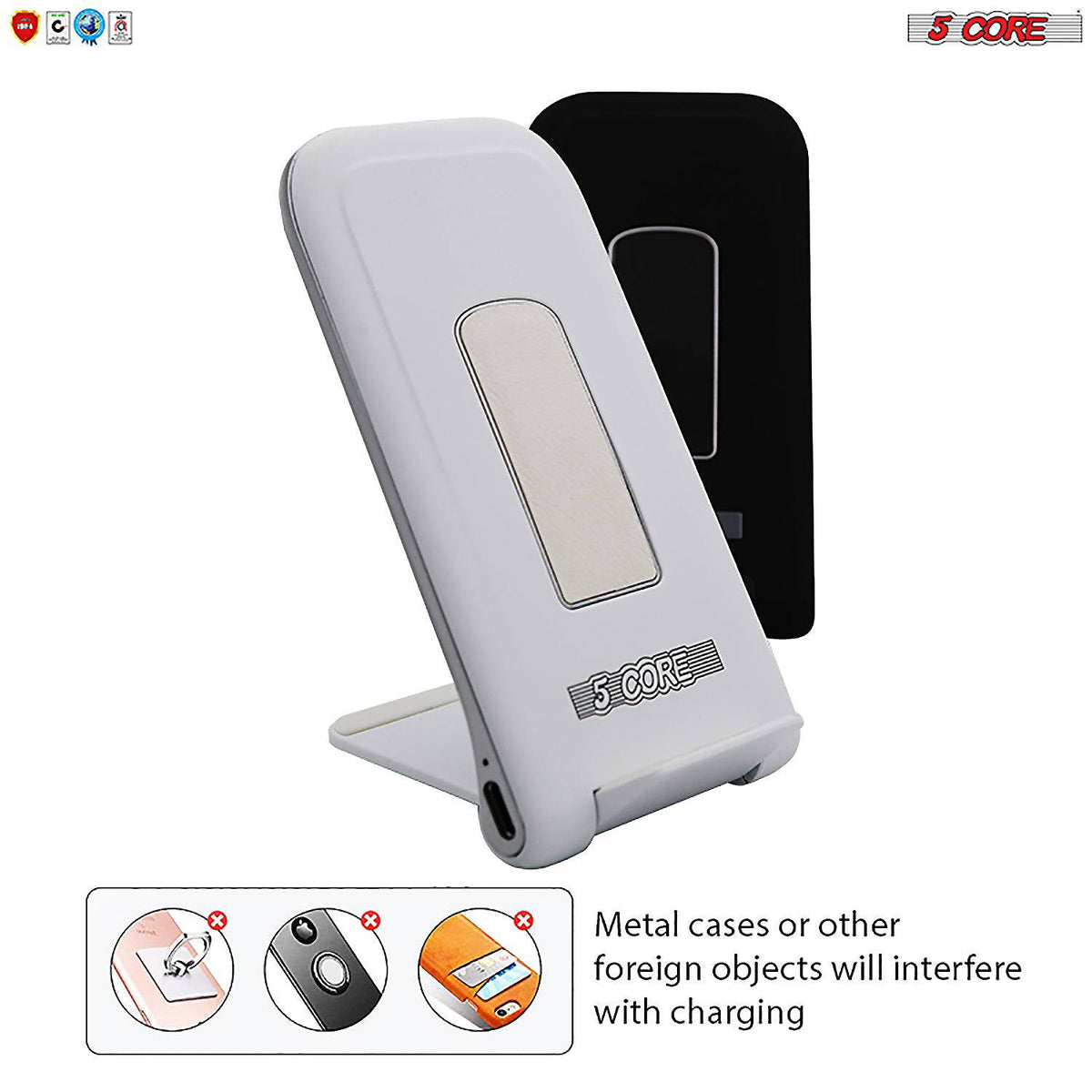5 Core Wireless Charger 10W Max Fast Wireless Charging Pad Glass Top
