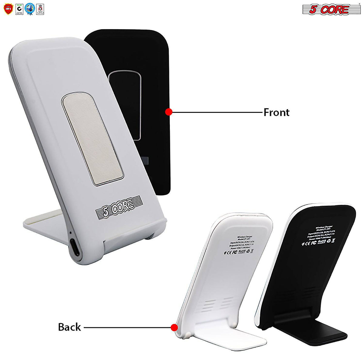 5 Core Wireless Charger 10W Max Fast Wireless Charging Pad Glass Top
