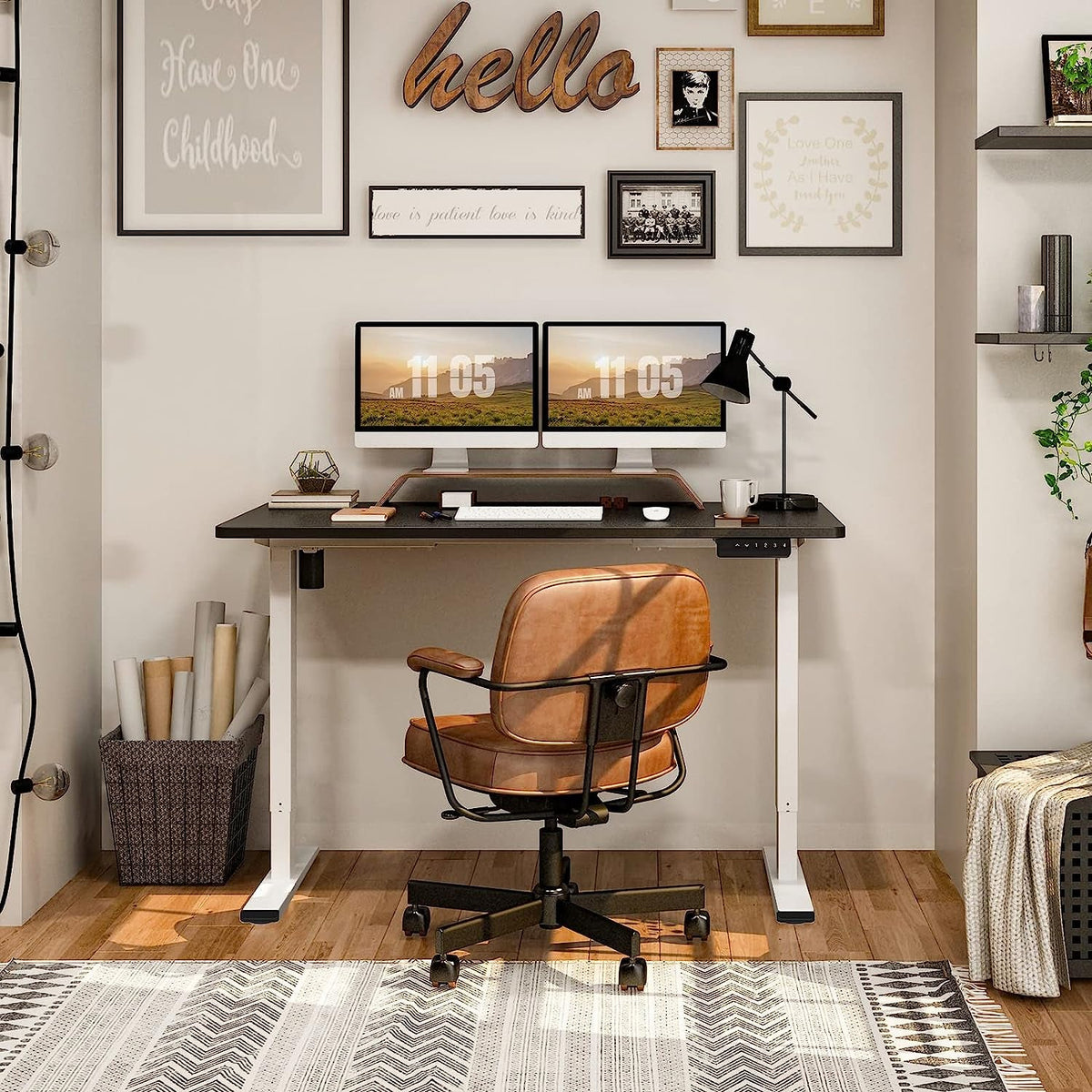 Electric Standing Desk With Memory Controller 55x28 Inches