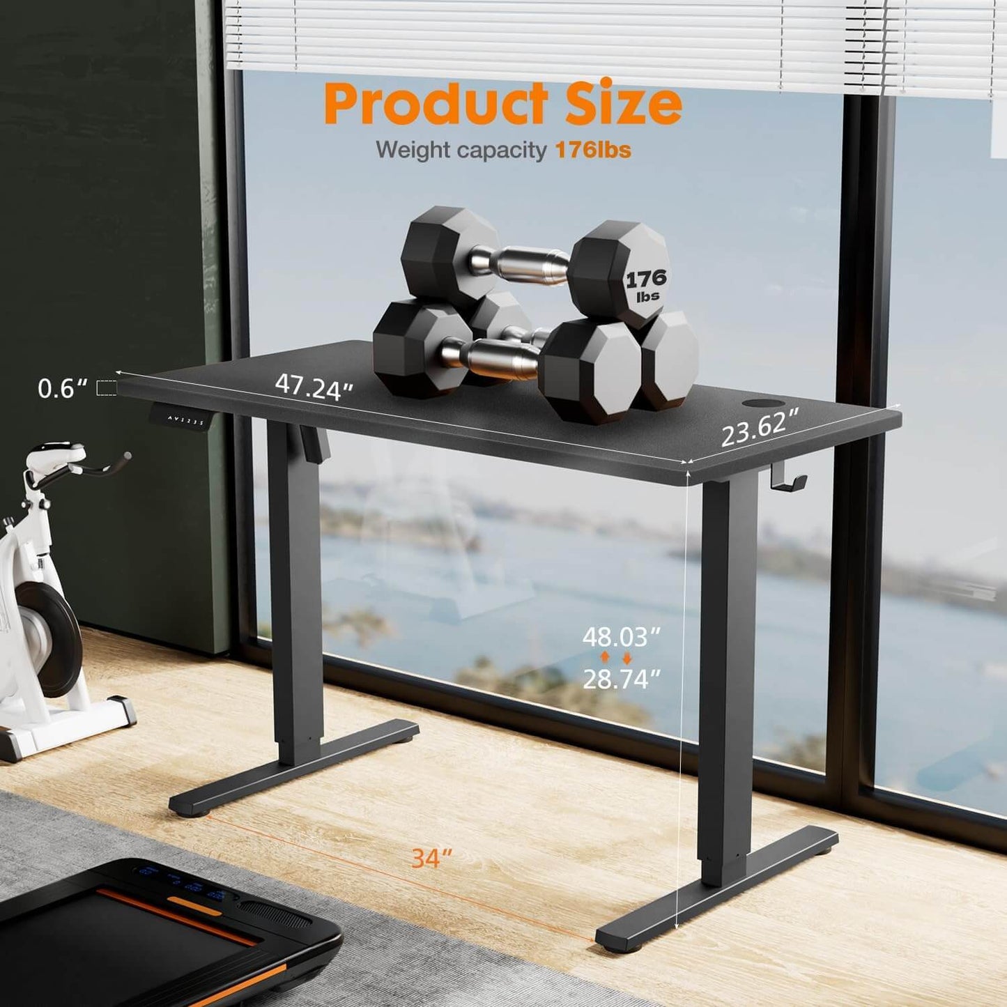 Electric Height Adjustable Standing Desk,Sit to Stand Ergonomic