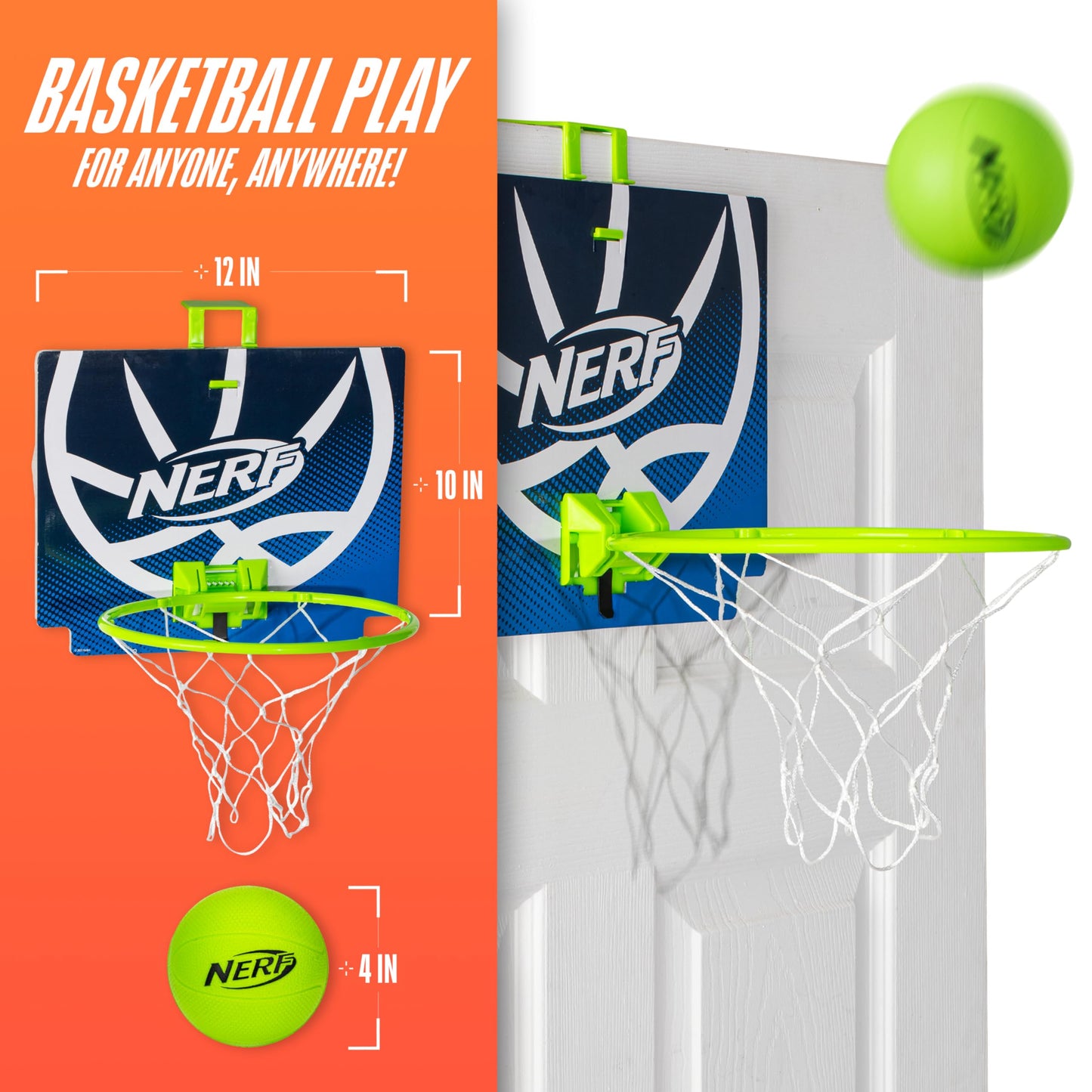 Nerf Mini Over The Door Basketball Hoop -Nerfoop Indoor Basketball
