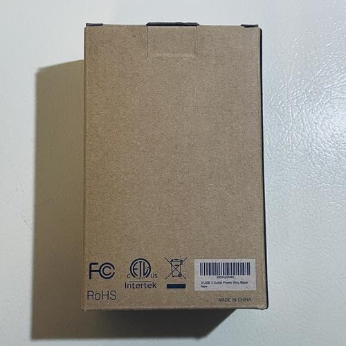 Power Strip w/ Flat Plug, 3 Outlets + 3 USB Ports, 3.1A, 5ft Cord,